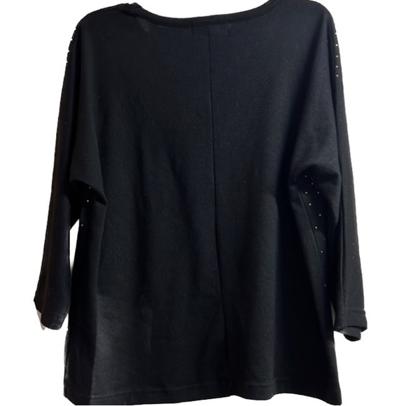 CATHY DANIELS Gold Embellished  Black Sweater Size 1X - Picture 2 of 3
